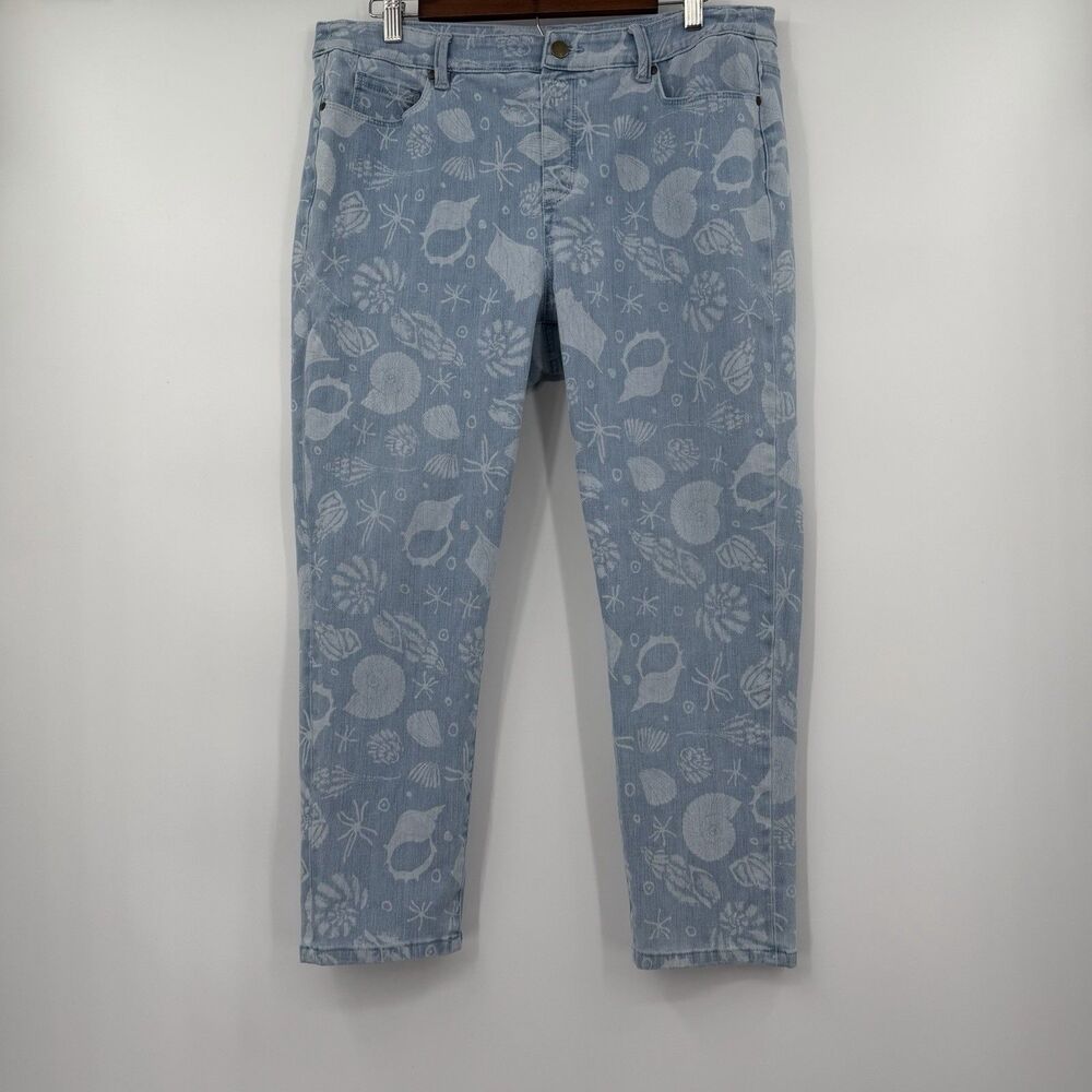 Soft Surroundings Captiva Jeggings Large Petite Seashell Starfish Coastal Jeans
